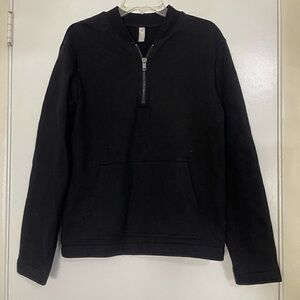 American Apparel black half zip pullover men sweater with pockets size Medium